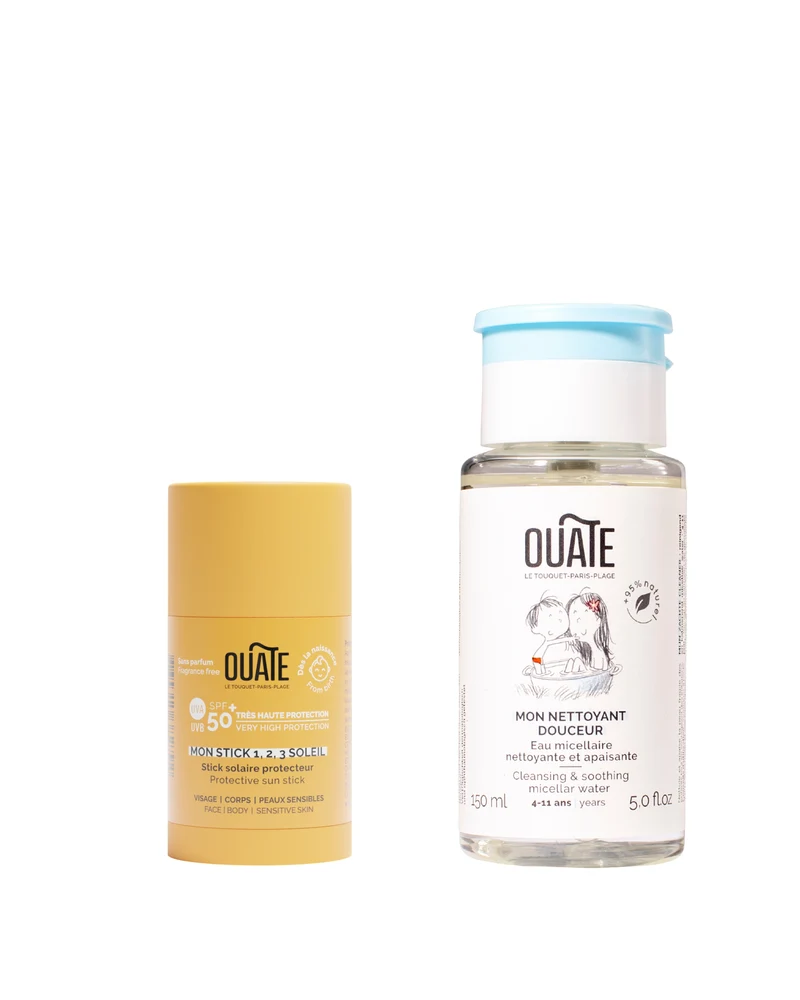 Mon rituel visage d’été - Nettoyant + stick SPF50+ visage