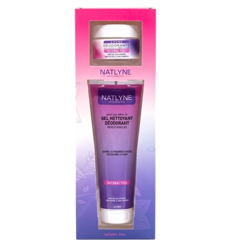 Natlyne Coffret Senteur Fraîcheur Gel Nettoyant Déodorant Pieds Et Aisselles Avec Crème Déodorante