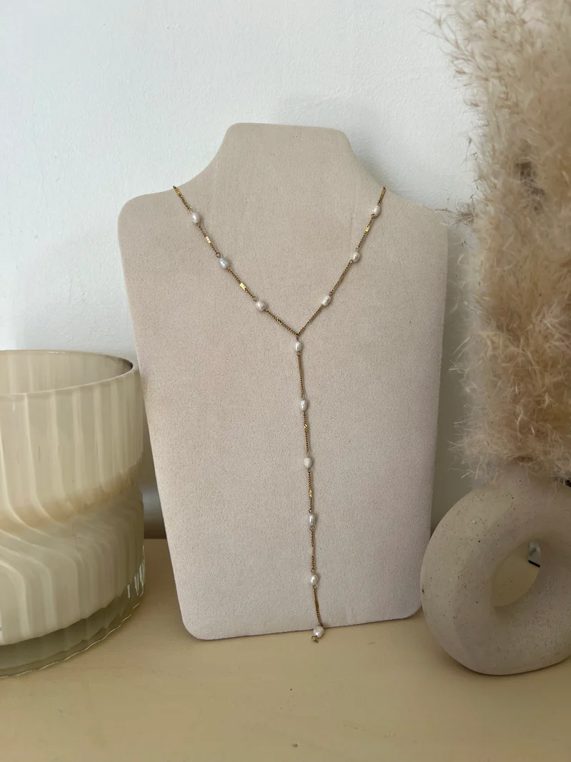 ANGELE collier cravate perle
