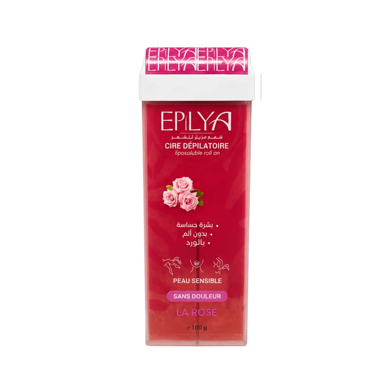 Epilya Cire Dépilatoire Liposoluble Roll On À La Rose Peau Sensible sans douleur