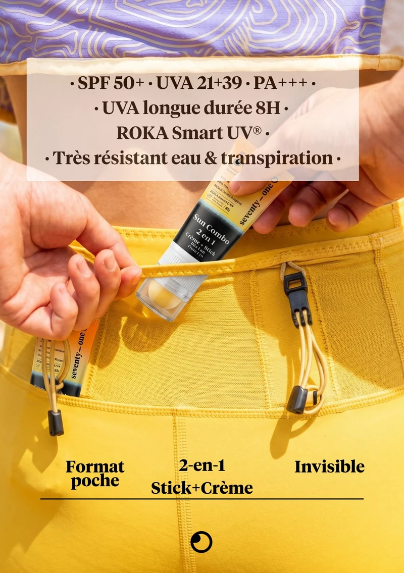 Sun Combo SPF50+ Crème Solaire + Stick 2-en-1 Visage & Lèvres