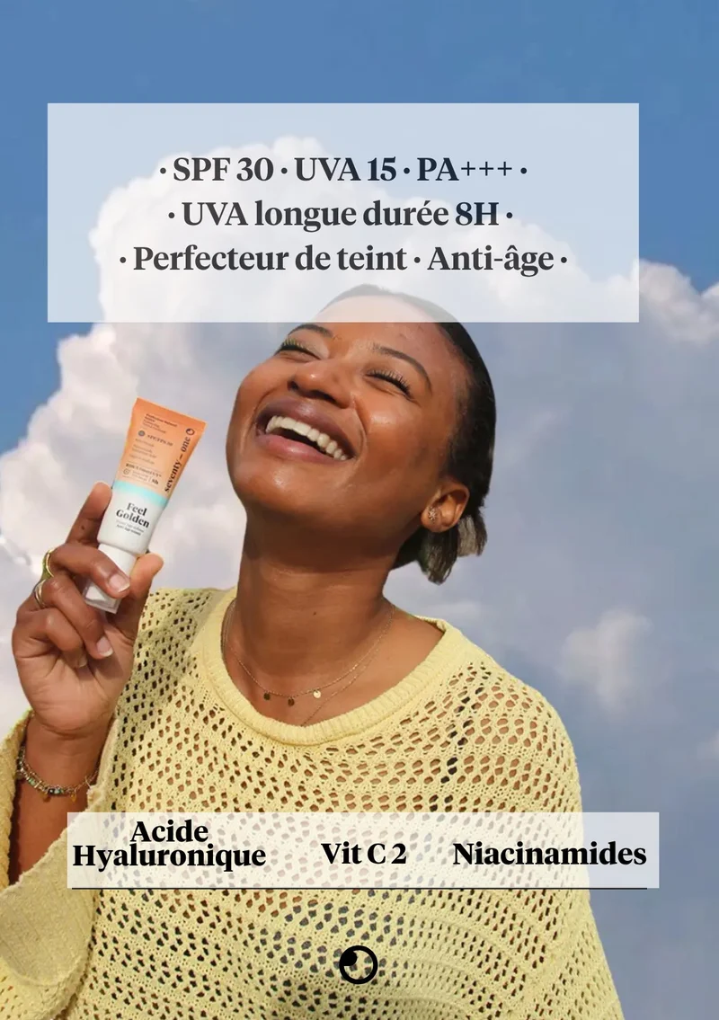 Feel Golden, Perfecteur de teint SPF30 Brevet UVA longue durée