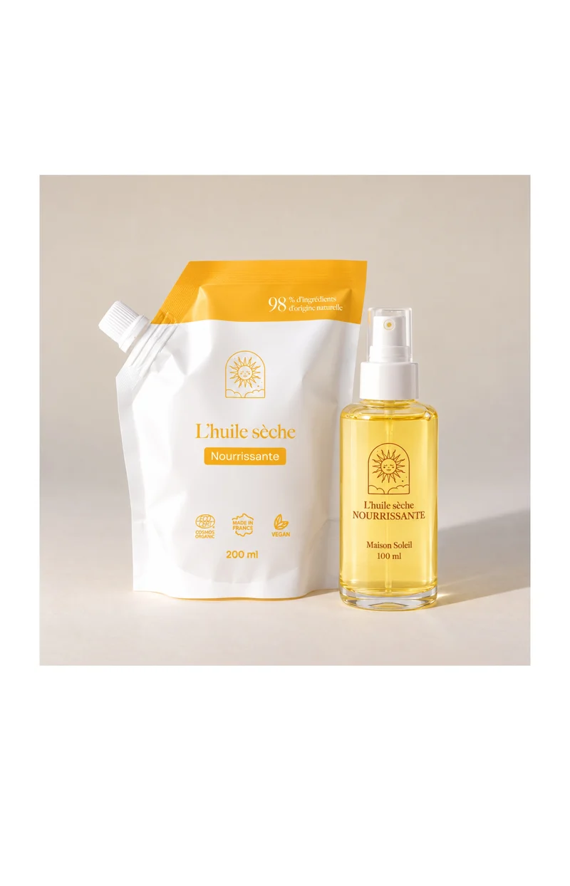 Huile sèche nourrissante bio & recharge