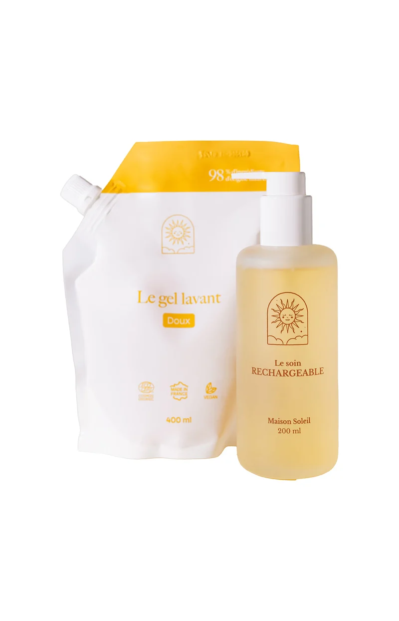 Gel lavant doux bio & recharge - Flacon transparent - Corps