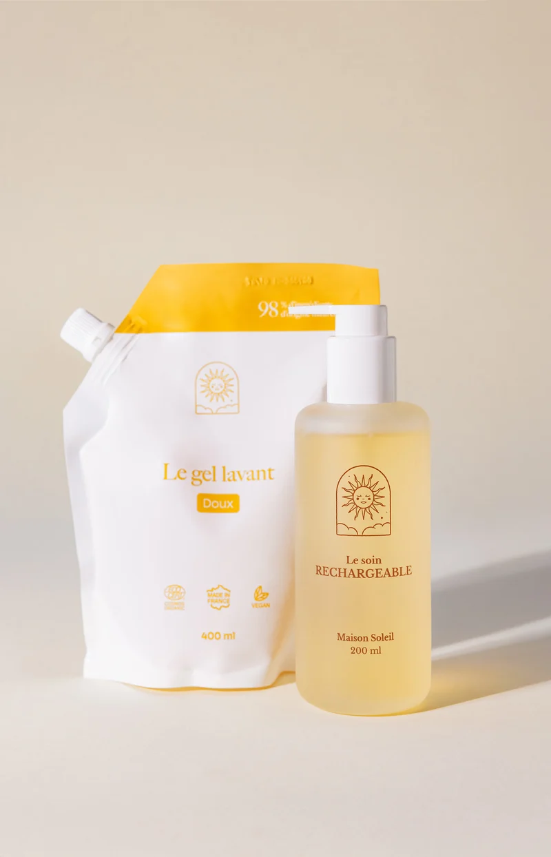 Gel lavant doux bio & recharge - Flacon transparent - Corps