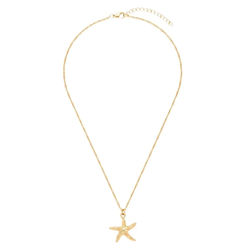Collier Doré Avec Pendentif Étoile De Mer
