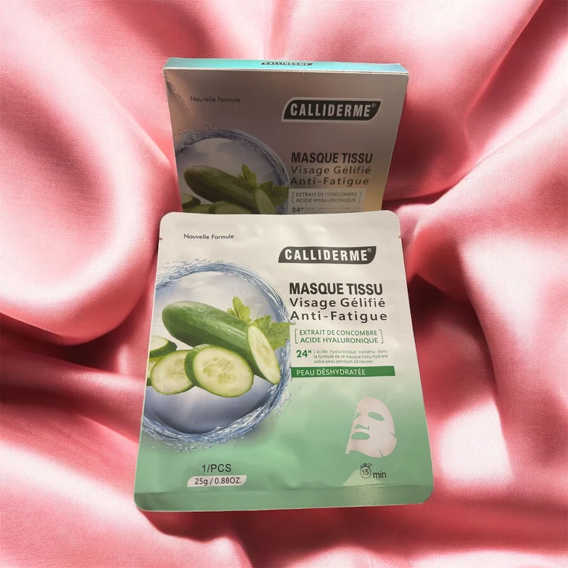 Calliderme – Masque Tissu Visage Gélifié Concombre & Acide Hyaluronique 🥒