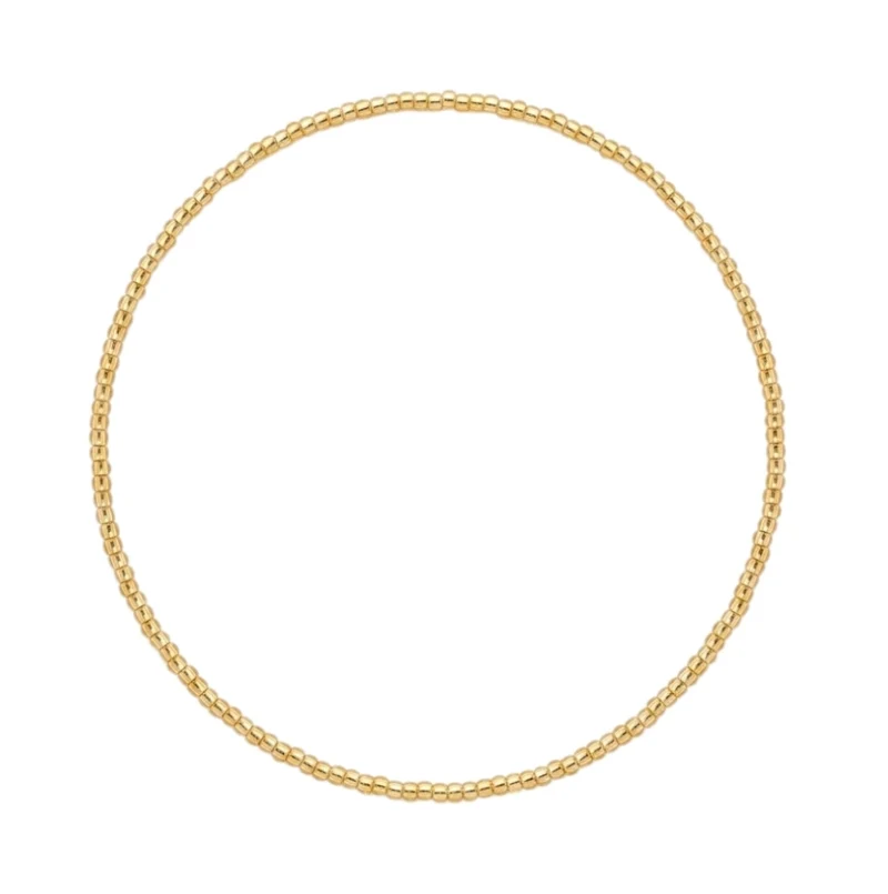 Collier Ras-De-Cou Fin Doré En Perles Métalliques