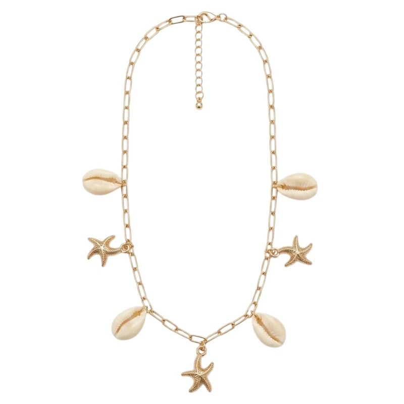 Collier Doré Coquillages & Étoiles De Mer – Style Bohème Chic