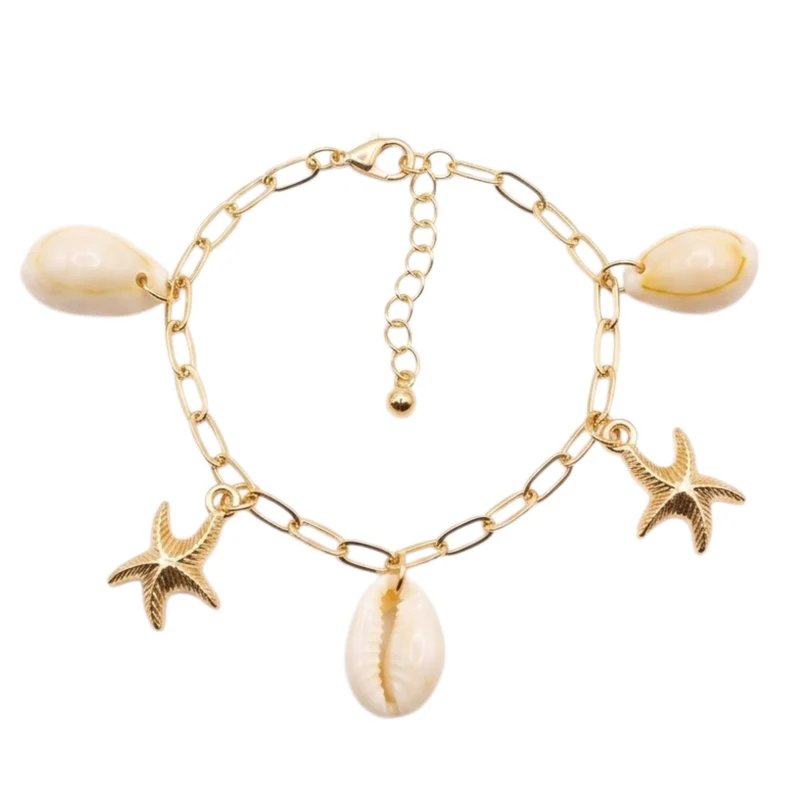 Bracelet Doré Coquillage & Étoiles De Mer – Style Bohème Chic