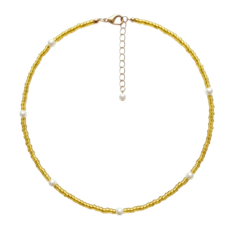 Collier Femme Doré À Perles Blanches – Élégant & Raffiné