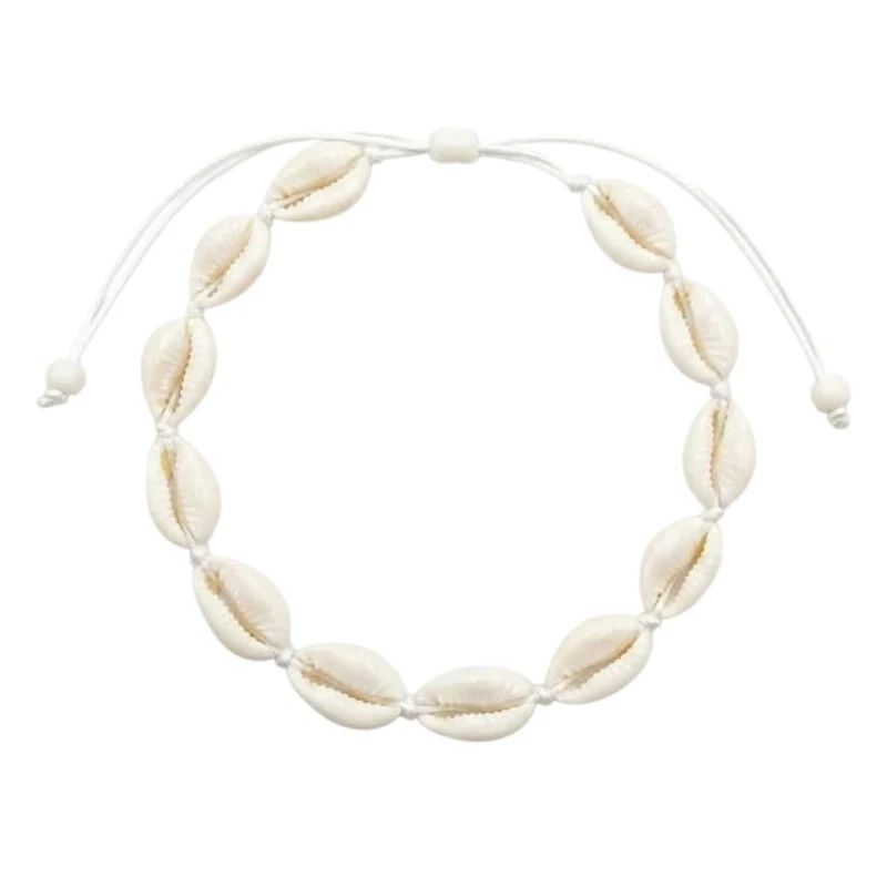 Collier Élégant En Coquillages Blancs