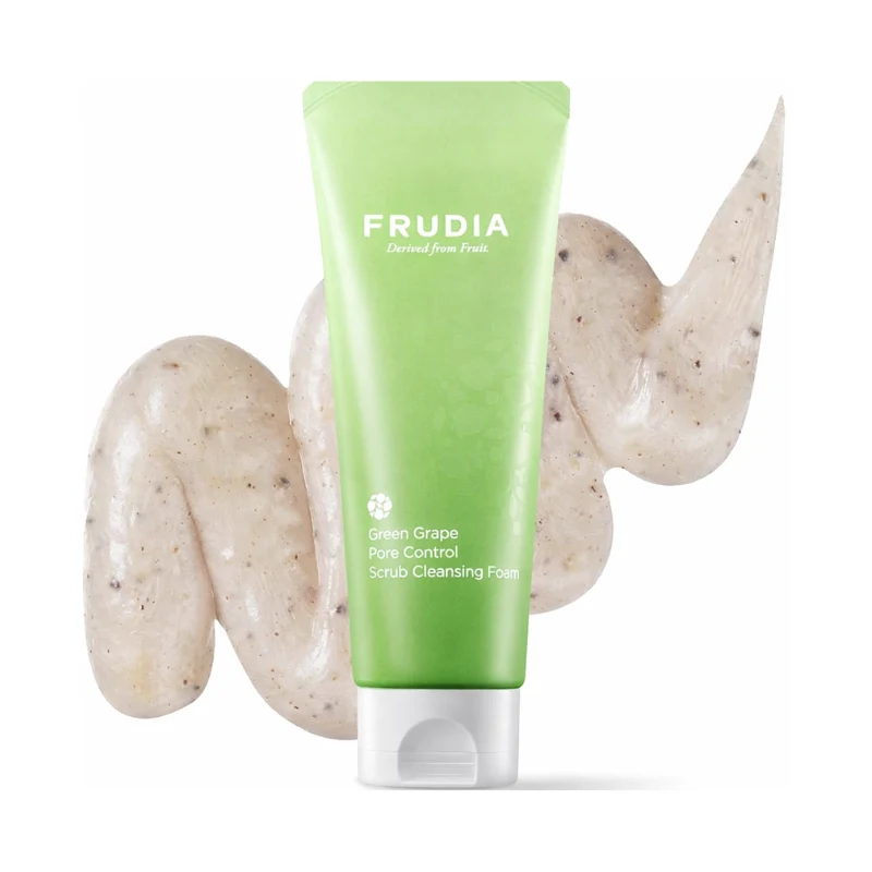 Mousse nettoyante exfoliante au raisin vert