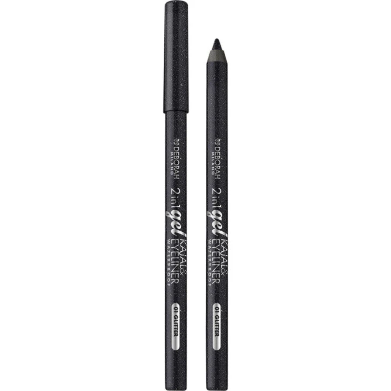 Deborah Matita Occhi 2in1 Gel Glitter Nero 01 — Matita occhi