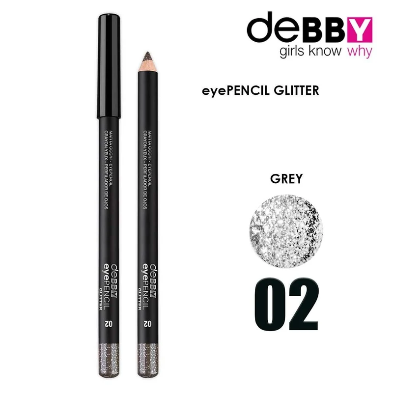 Debby Matita Occhi Glitter 2 Grigio Glitter — Matita occhi