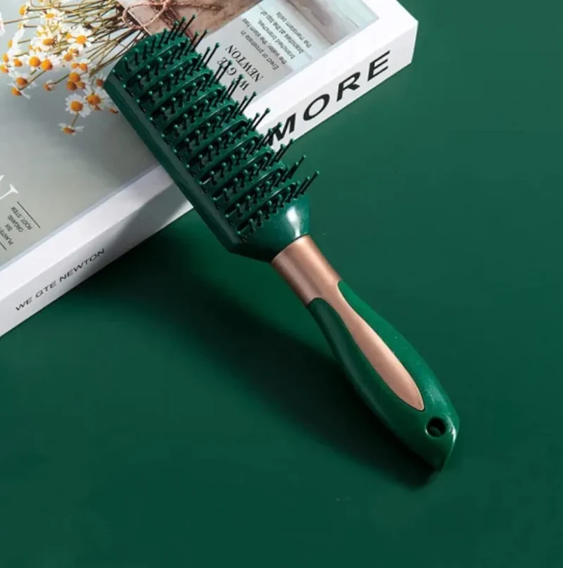 Brosse À Cheveux À Neuf Rangées Peigne À Nervures De Massage Design Creux Polyvalent Pour Peigne À Nervures De Salon De Coiffure