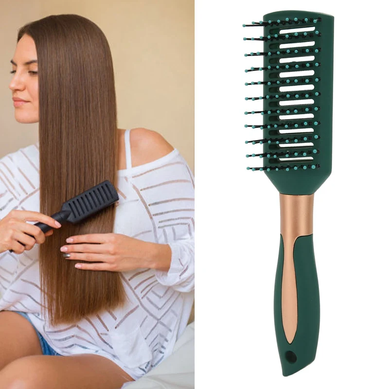 Brosse À Cheveux À Neuf Rangées Peigne À Nervures De Massage Design Creux Polyvalent Pour Peigne À Nervures De Salon De Coiffure