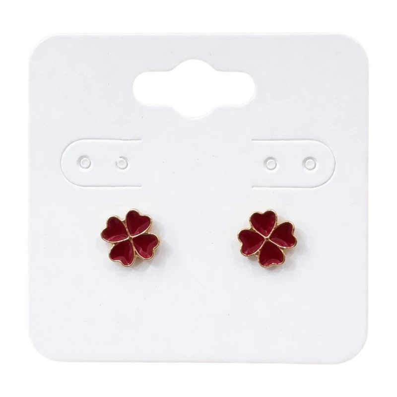 Boucles D'Oreilles "Chance" Émaillées Rouge