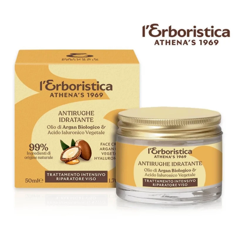 L'Erboristica di Athena's Crema viso olio d'argan all'acido ialuronico vegetale 50 ml — Crema viso