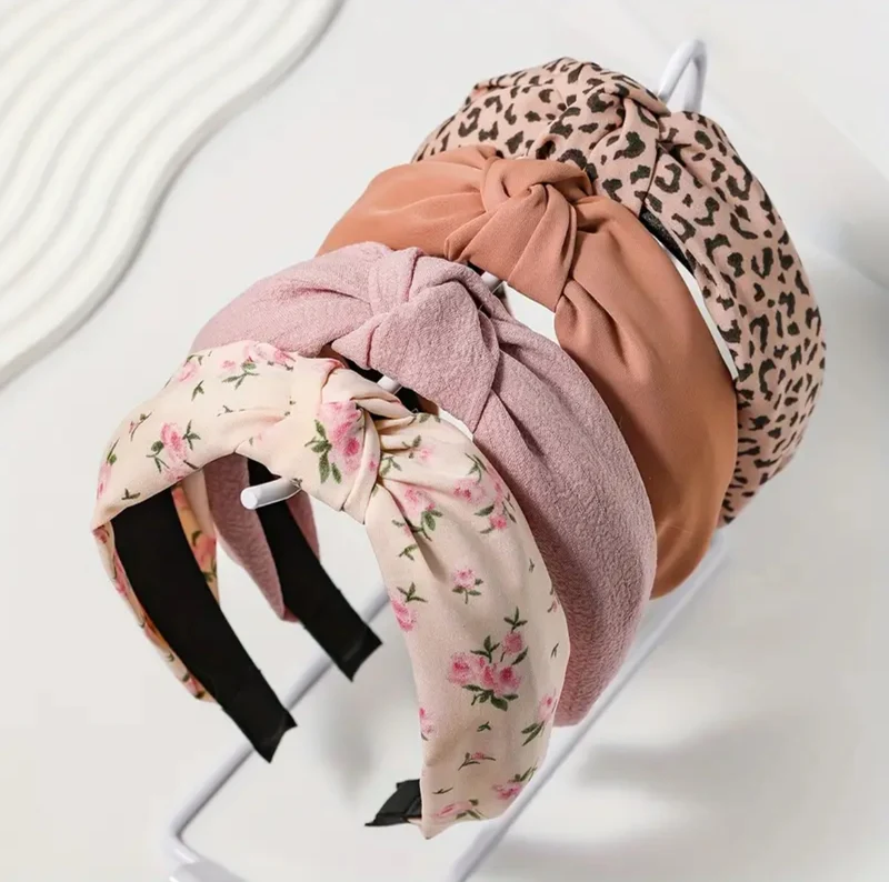 Bandeau Floral Pour Femmes - Accessoires De Cheveux Style Rétro Basique Serre Tête 1Pc