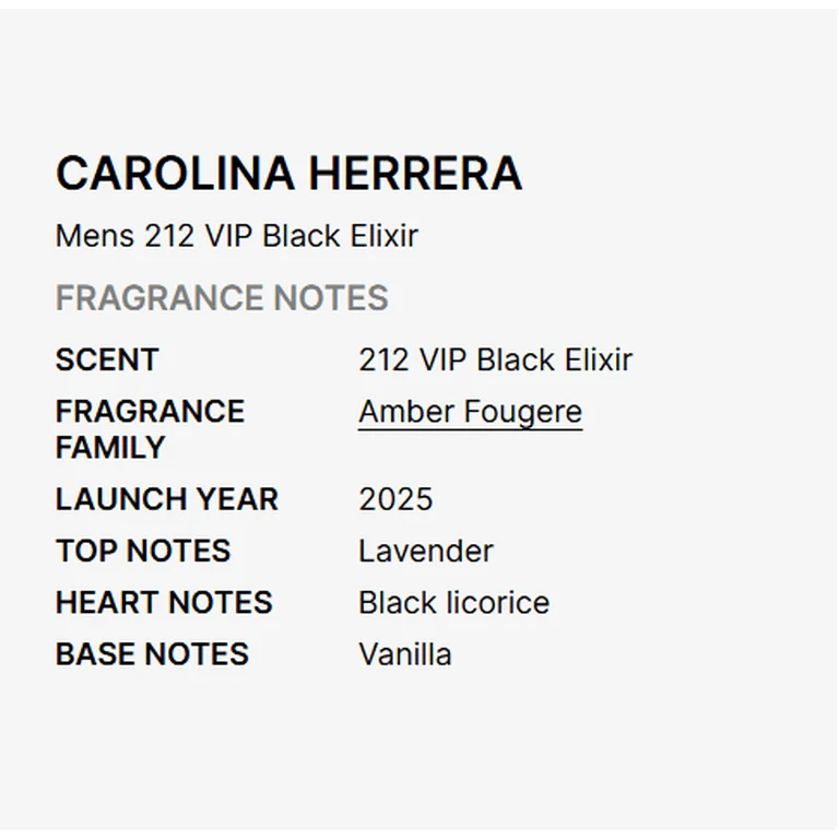 Carolina Herrera 212 VIP Black Eau de Parfum Elixir Uomo 50ml — Eau de Parfum