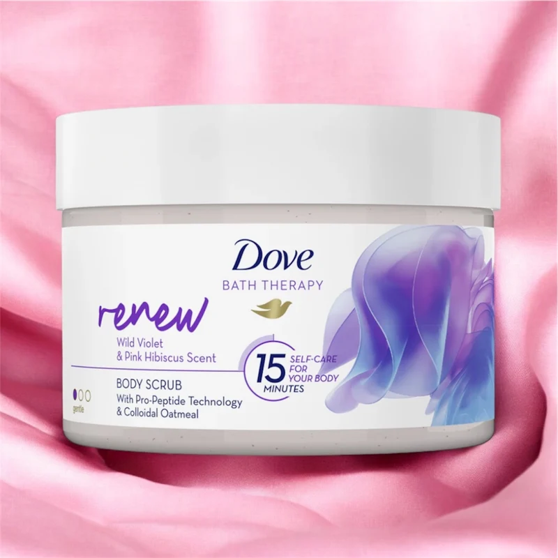 Dove gommage Wild Violet et Pink Hibiscut