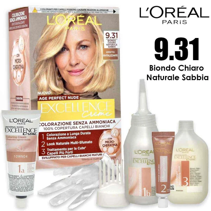 L'Oreal Excellence Creme Universal Nude 9.31 Biondo Chiaro Sabbia — Colorazione capelli