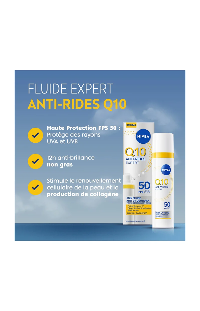 Fluide anti-âge FPS50 - Q10 - Visage - 40 ml