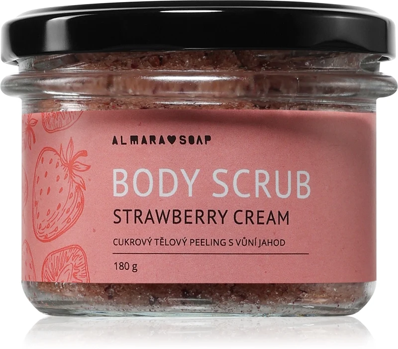 Almara Soap Strawberry Cream 180 g — Scrub Corpo allo Zucchero Anticellulite