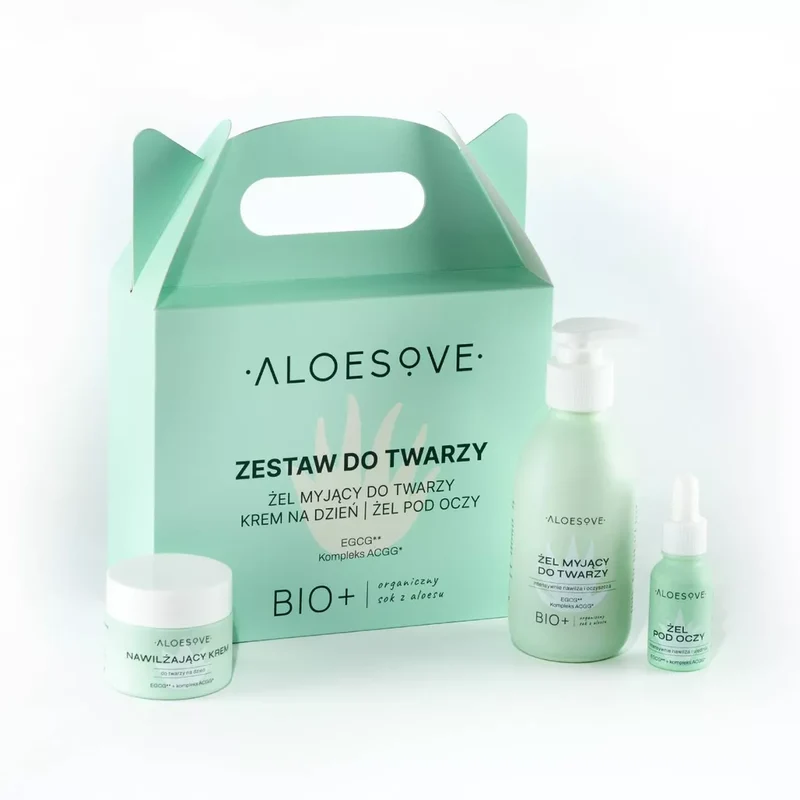 Aloesove Set Green Crema 50ml Gel Detergente 190ml Gel Contorno Occhi 15ml — Set skincare