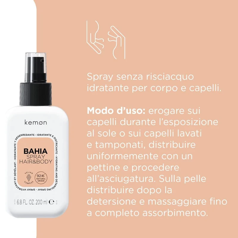 Kemon Bahia Abbronzante Per Capelli E Corpo 200 ml — Spray capelli e corpo