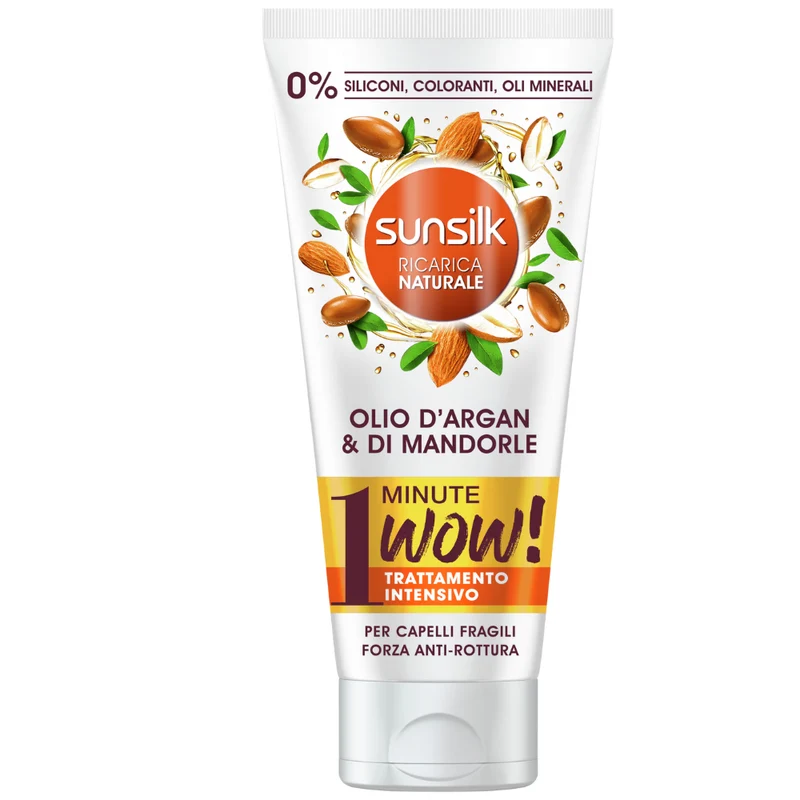 Sunsilk Ricarica Naturale Minute Wow Trattamento Olio Argan Mandorle 180 ml — Trattamento capelli