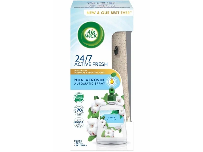 Air Wick Active Fresh Fresh Cotton Deodorante Automatico con Ricarica 228 ml — Deodorante Ambiente