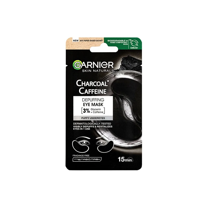 Garnier Skin Naturals Maschera Contorno Occhi Anti-Gonfiore Carbone Attivo 5 g — Maschera Contorno Occhi