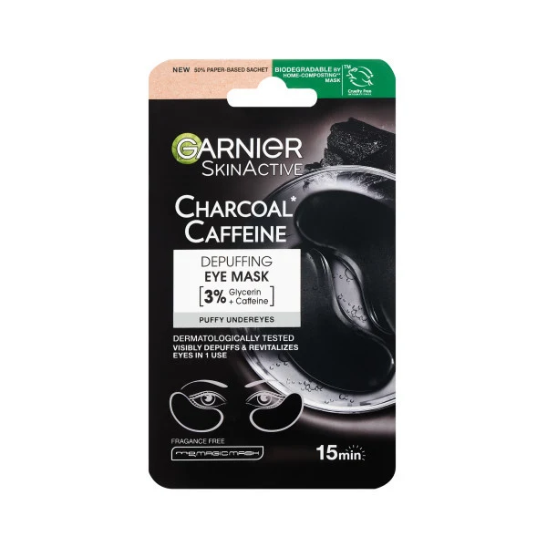 Garnier Skin Naturals Maschera Contorno Occhi Anti-Gonfiore Carbone Attivo 5 g — Maschera Contorno Occhi