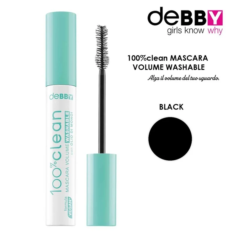 Debby 100% Clean Volume Mascara Nero Lavabile — Mascara