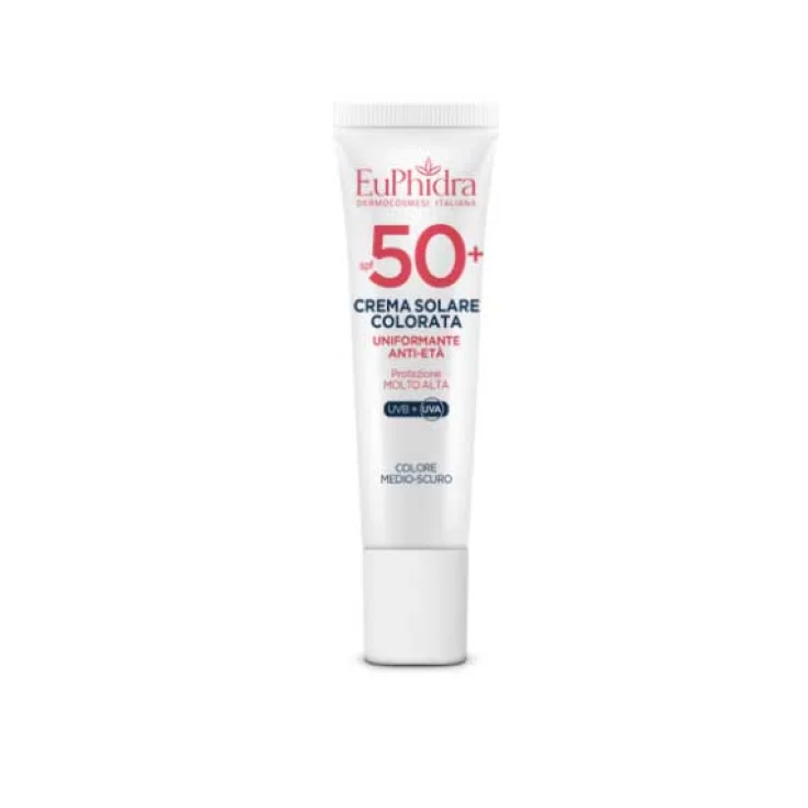 Euphidra Crema Solare Colorata Uniformante Anti-Età SPF 50+ Medio Scuro 30 ml — Solare