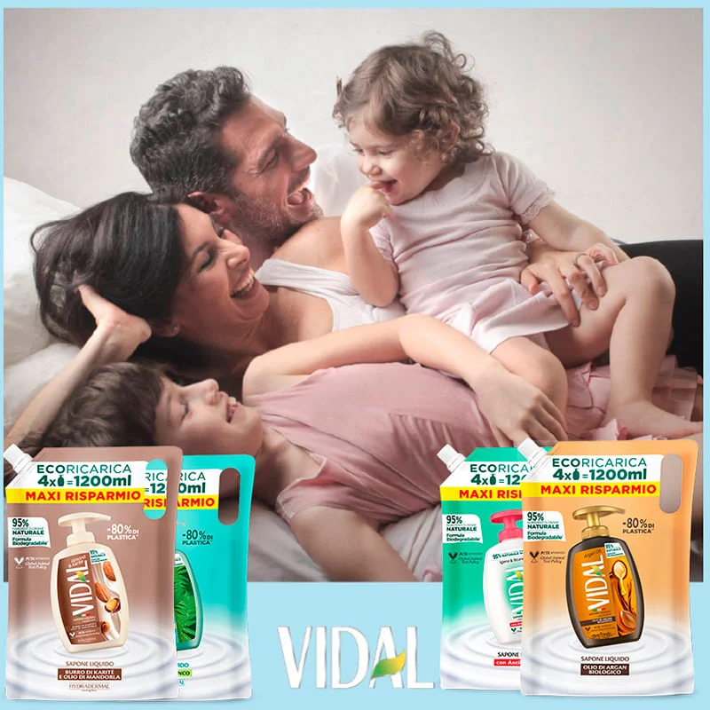 Vidal Sapone Liquido Argan 1200 ml Ecoricarica — Sapone liquido