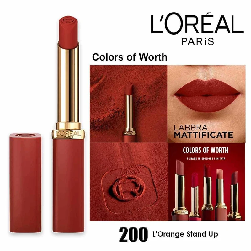 L'Oréal Paris Worth Matte 200 Orange — Rossetto liquido