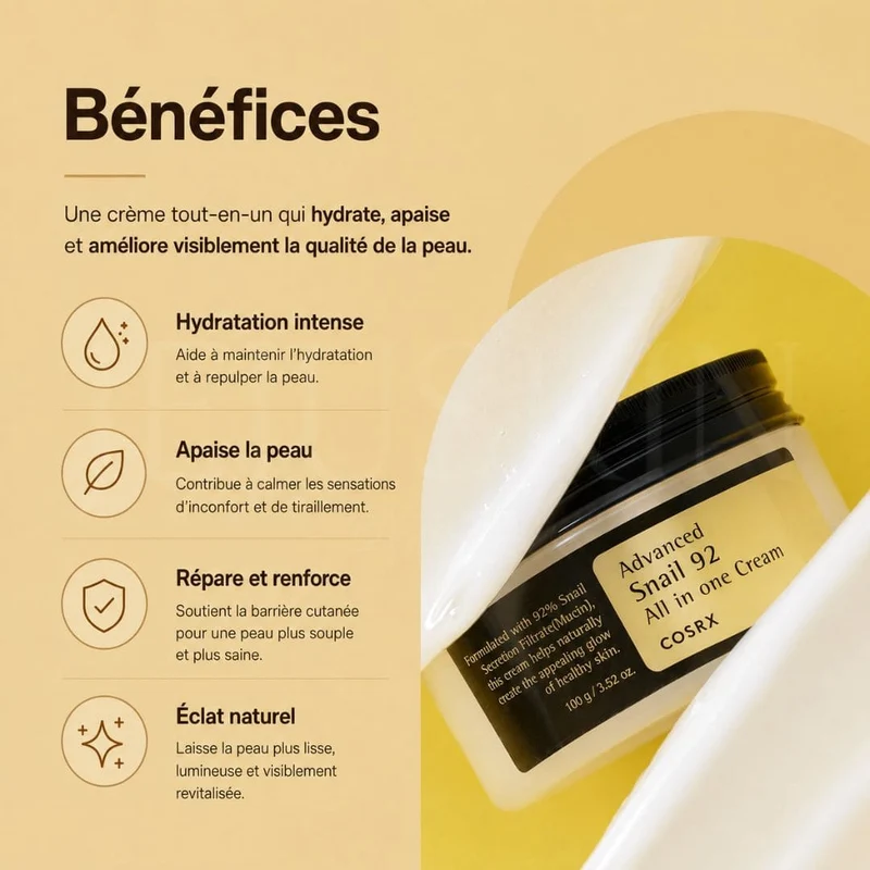 COSRX - Crème hydratante Advanced Snail 92 tout en un - 100g