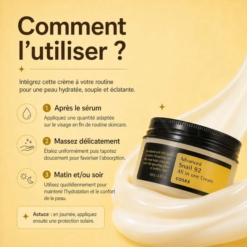 COSRX - Crème hydratante Advanced Snail 92 tout en un - 100g