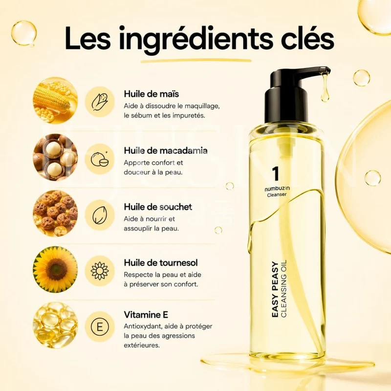 Numbuzin - Huile démaquillante Easy Peasy N°1 - 200ml