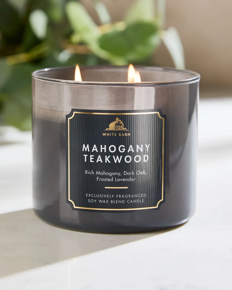 Mahogany Teakwood 3-Wick Candle