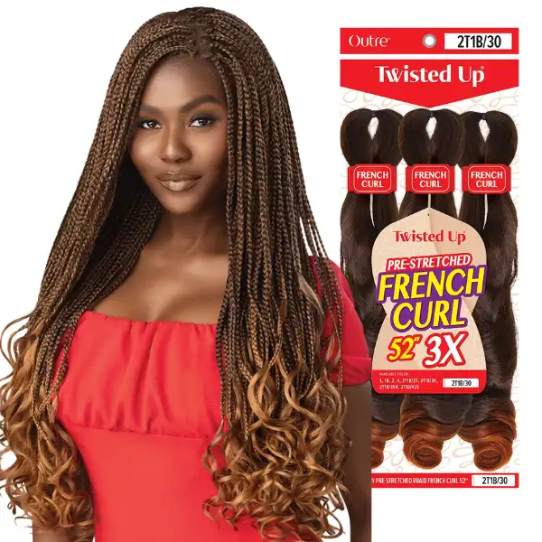 Mèches X-Pression Box Braid French Curl 52" 3X - Outre