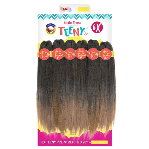 6X Mèches Pre-Stretched Teeny Braid 28" - Janet Collection