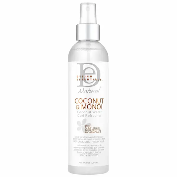 Coconut Water Curl Refresher Spray Hydratant - Design Essentials Coconut & Monoï