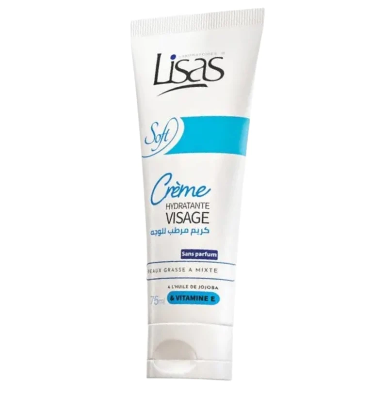Lisas Soft Crème Hydratante Visage Sans Parfum À L’Huile De Jojoba & Vitamine E Peaux Grasses À Mixtes