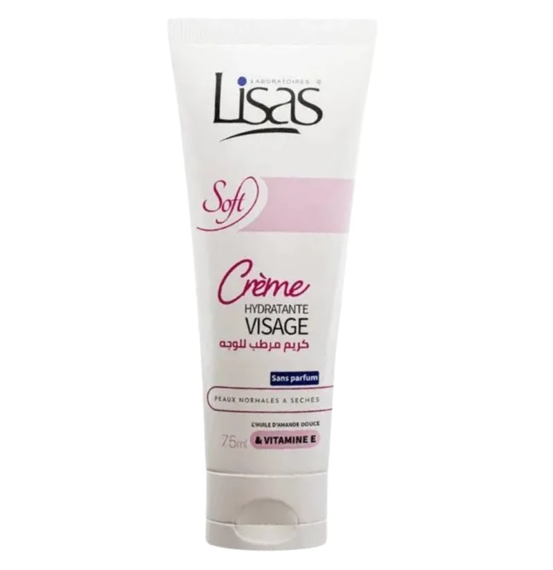 Lisas Soft Crème Hydratante Visage Sans Parfum À La Vitamine E – Peaux Normales À Sèches