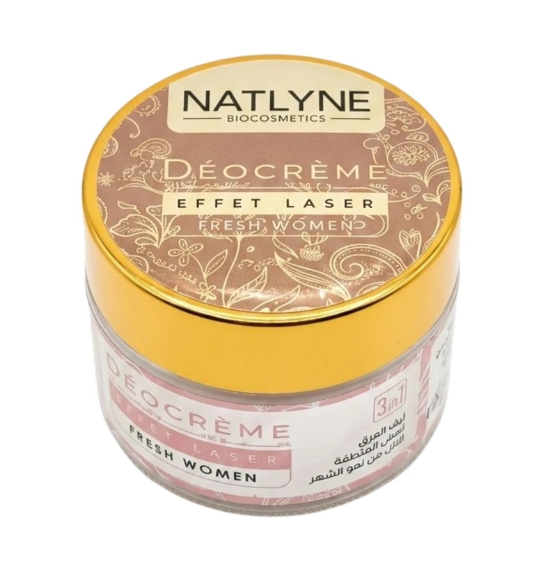 Natlyne Déo Crème Effet Laser Femme 3-En-1 – Déodorant 48H Anti-Odeurs Éclaircissant & Réduction De La Pousse Des Poils