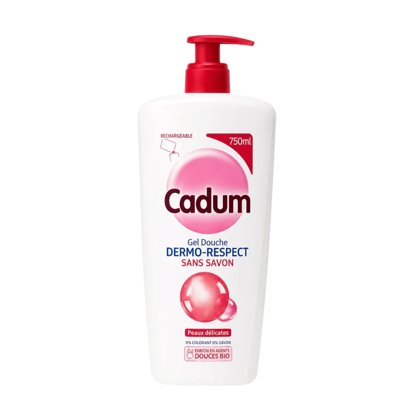 Cadum Gel Douche Dermo-Respect Sans Savon Peaux Délicates